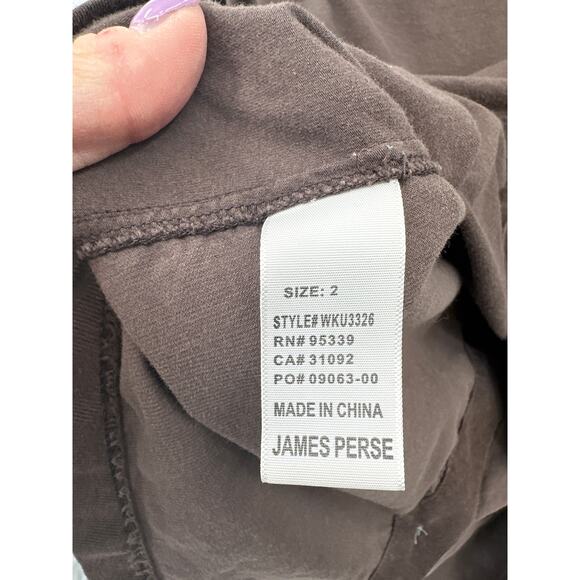 James Perse Brown Corduroy Size 4 Military Pane Button Shirt Size 2 - Picture 4 of 6